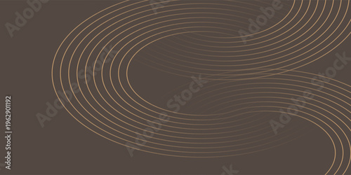 Creative Abstract Backdrop with Curving Orange Lines on Brown