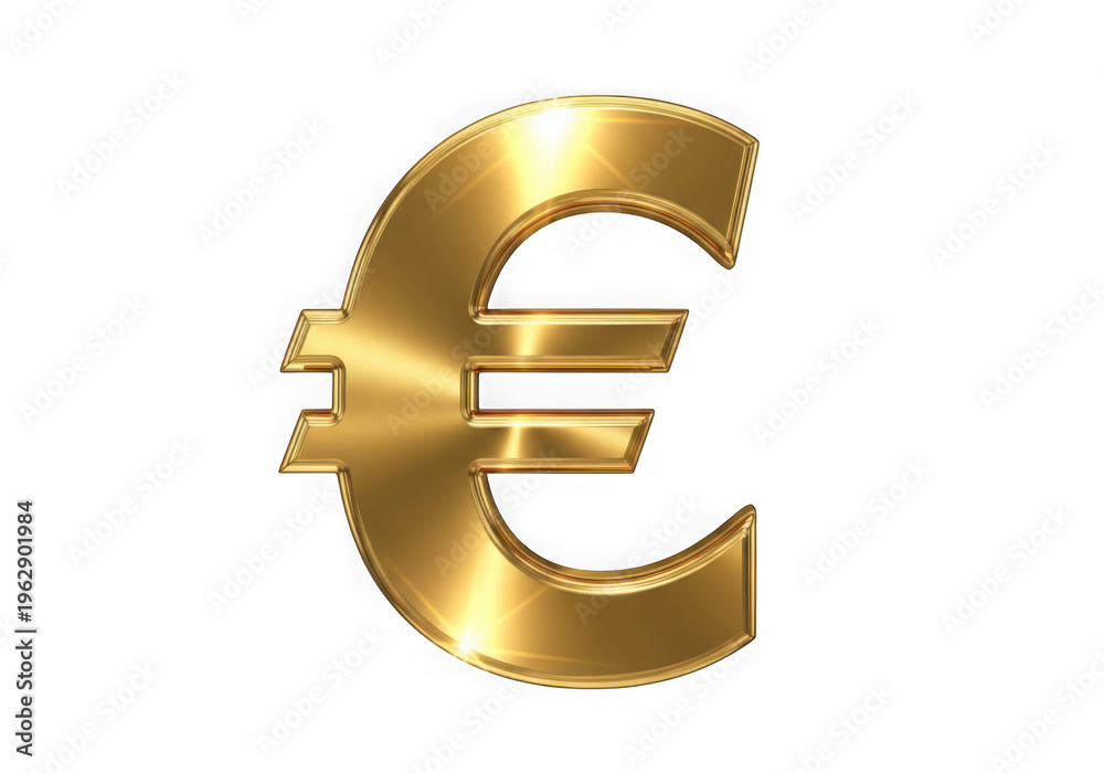 Obraz premium Shiny gold euro currency symbol with three-dimensional texture