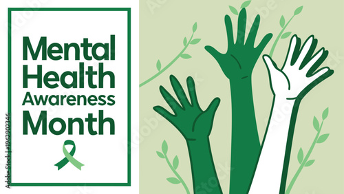 Community support and awareness highlighted during mental health awareness month with uplifted hands