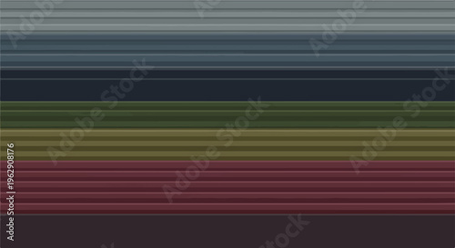 A layered abstract composition featuring a spectrum of textured bands