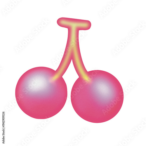 Foto Cherry Airbrushed Vector with White Background
