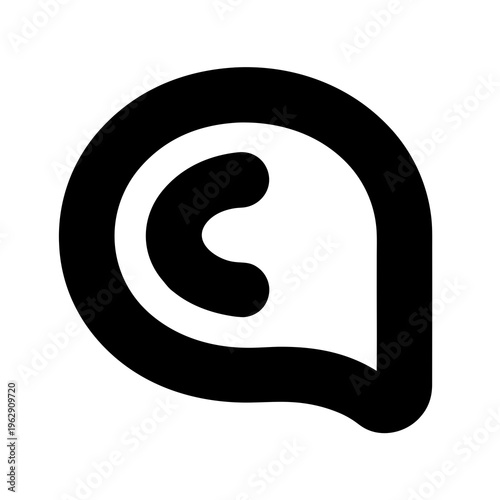 Black speech bubble icon, vector speech bubble, chat symbol, communication logo