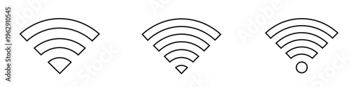Vector wifi signal icons in different styles and variations