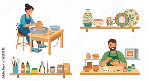 Pottery making and ceramic art a creative workshop scene