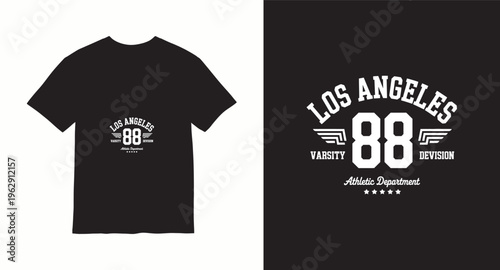 Los angeles 88 varsity division athletic department t-shirt design, sports typography graphics