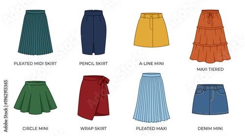 Women’s Skirt Styles Vector Collection