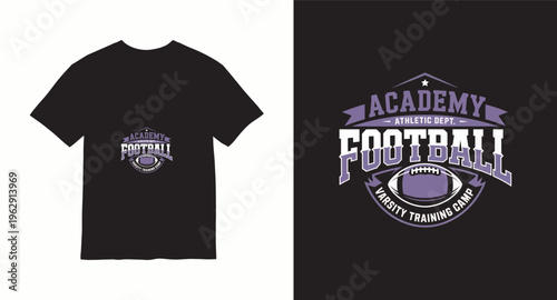 Football academy athletic dept varsity training camp vector design