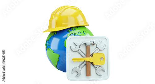 Global construction and repair services concept