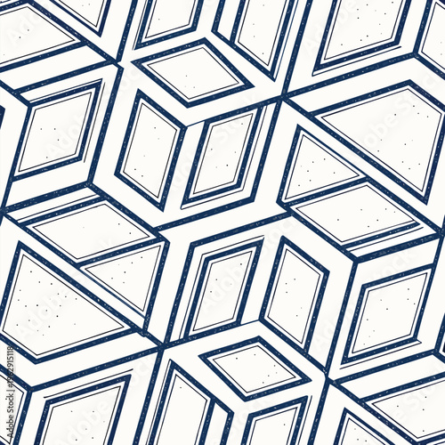 Geometric tessellation pattern featuring interlocking hexagonal and triangular shapes forming a seamless, repetitive design