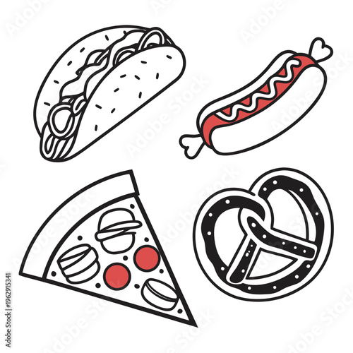 A set of fast food icons