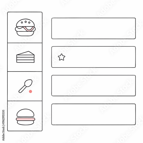 A set of restaurant stickers