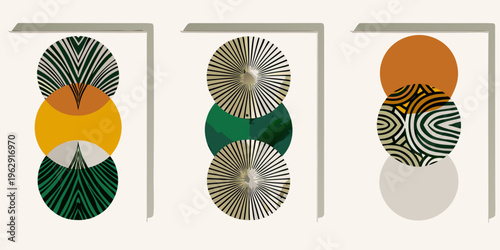 Abstract geometric shapes in a modern colorful art composition