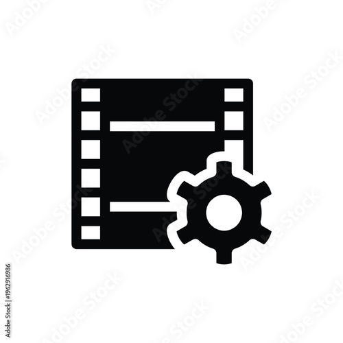Video optimization solid icon vector design good for web or mobile app