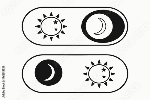 Sun and moon toggle switch icons