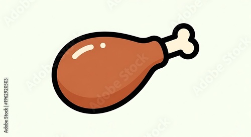 Cartoon fried chicken leg.