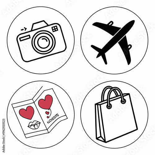 Icons of travel and tourism