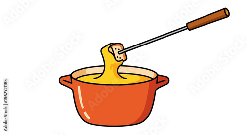 Cheese Fondue with Bread Stick.