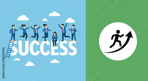 Success and Growth Achievement Concept with Business Professionals