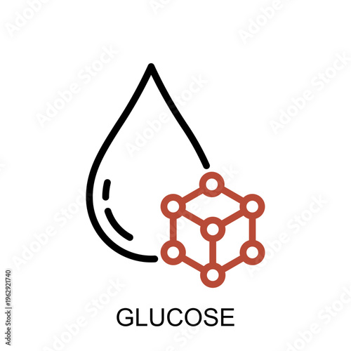 Glucose Icon for Metabolic Syndrome Medical Concept and Healthcare Illustration