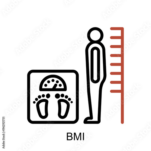 Bmi Icon for Metabolic Syndrome Medical Concept and Healthcare Illustration