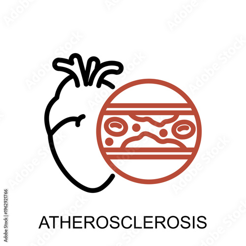 Atherosclerosis Icon for Metabolic Syndrome Medical Concept and Healthcare Illustration