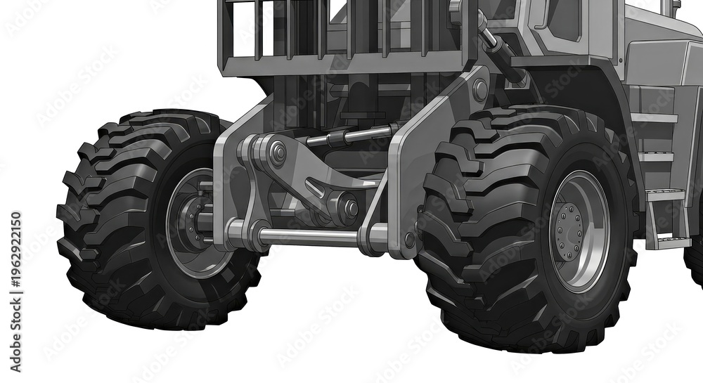 Obraz premium Heavy Duty Log Loader Illustration Isolated on White Background