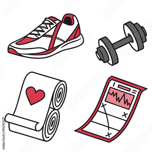 Fitness and exercise icons