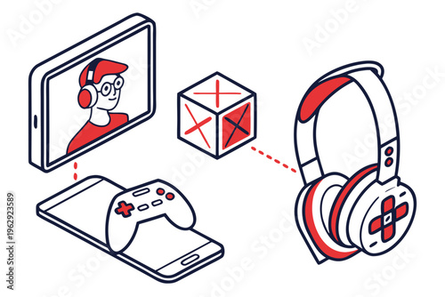 A set of gaming devices and accessories