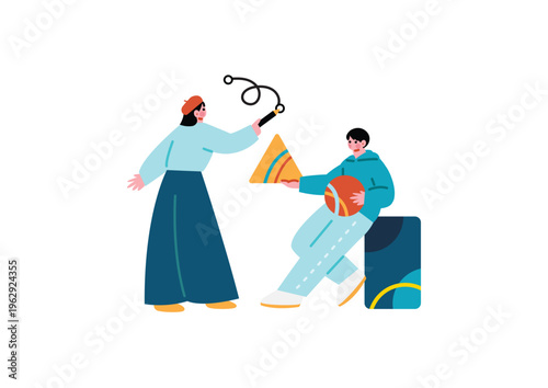 クリエイターの男女のイラスト