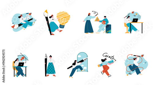 デザイナーの人々のイラストセット