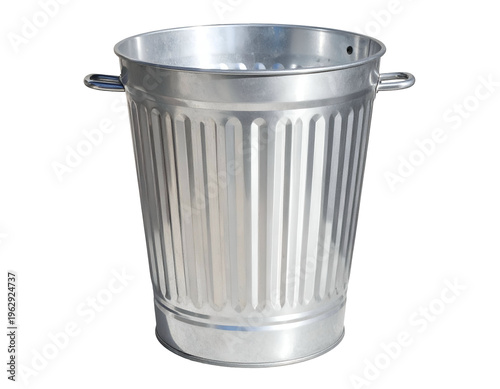 Corrugated galvanized metal waste receptacle with carrying handles