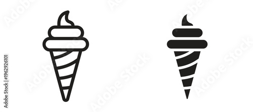 Ice cream cone icon vector design template and illustration EPS10.
