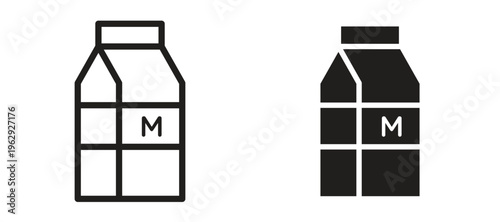 Milk carton icon vector design template and illustration EPS10.