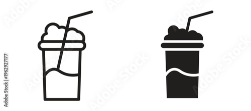 Milkshake icon vector design template and illustration EPS10.