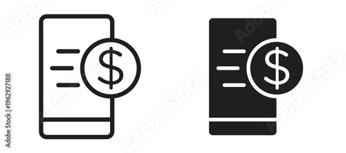 Mobile banking icon vector design template and illustration EPS10.
