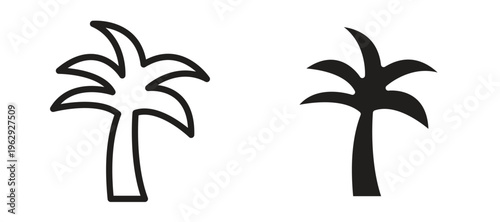 Palm tree icon vector design template and illustration EPS10.