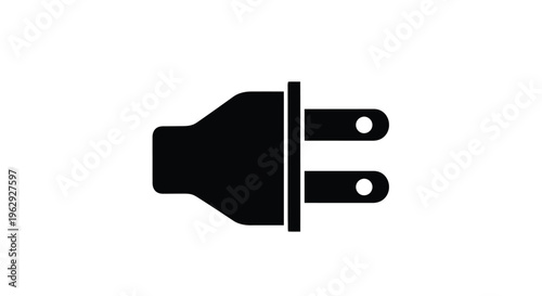 Simple black outline of an american two prong electrical plug
