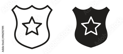Police badge icon vector design template and illustration EPS10.