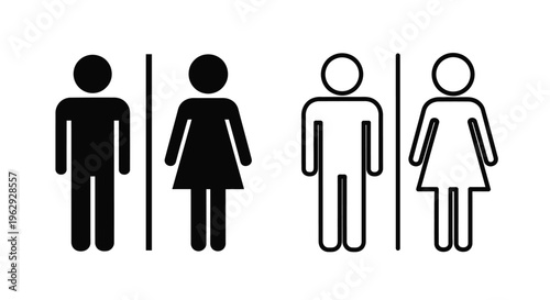 Simple restroom signage depicting male and female figures in black