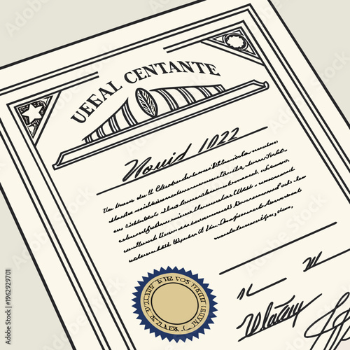 Vegal centante certificate document