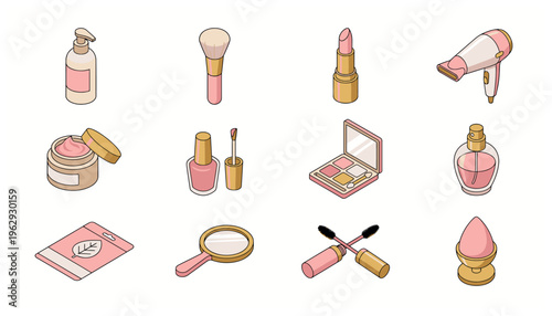 Collection of various makeup and beauty products.