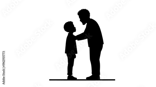 Father and Son Silhouette Vector Icon Set – Heartwarming Vectors Featuring Generational Bond, Parenting Moments, Family Connection, Growth, and Emotional Support in Minimalist Style