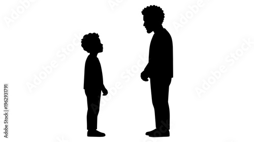 Father and Son Silhouette Vector Icon Set – Heartwarming Vectors Featuring Generational Bond, Parenting Moments, Family Connection, Growth, and Emotional Support in Minimalist Style