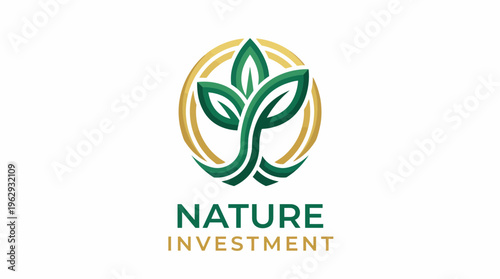 A sophisticated logo design for Nature Investment, showcasing leaves and circular elements, symbolizing sustainability, growth, and eco-friendly investment opportunities.