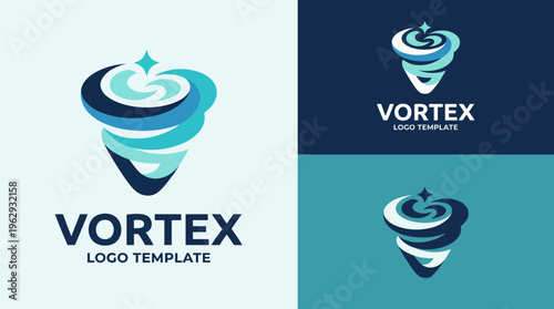 The vortex logo design captures movement and fluidity, symbolizing dynamism and innovation, ideal for brands seeking modernity and excitement in their visual identity.