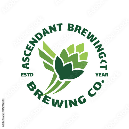 This logo represents a brewing company featuring a hop cone design, emphasizing a commitment to craft beer made from fresh and natural ingredients in a thriving brewery market.