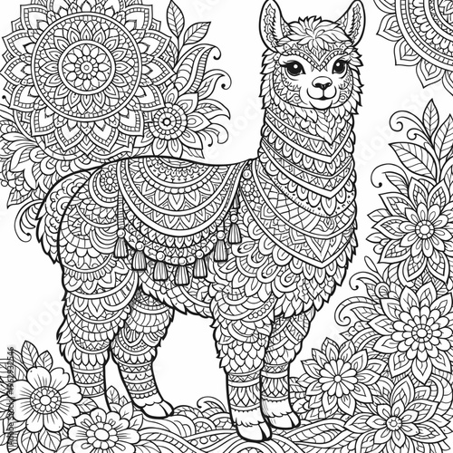 Alpaca Zentangle Art