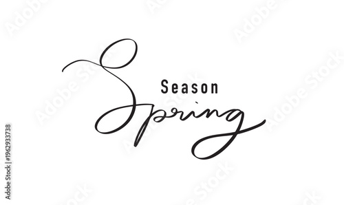 Spring season text font calligraphy hand written lettering script black color object icon may month spring season plant leaf summer may month april may june banner spring season happy easter day time 