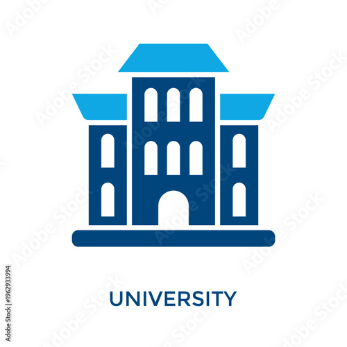 University Icon Dual Tone Style. Vector Illustration For Graphic Design