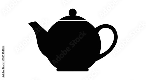Black silhouette of a teapot with lid